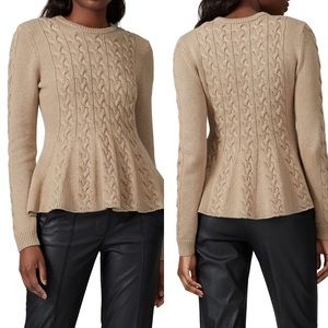Jason Wu Collective Camel Peplum Sweater